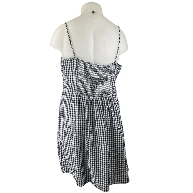LOFT Womens Black White Checkered Sleeveless Cami Camisole Mini A-line Dress 18