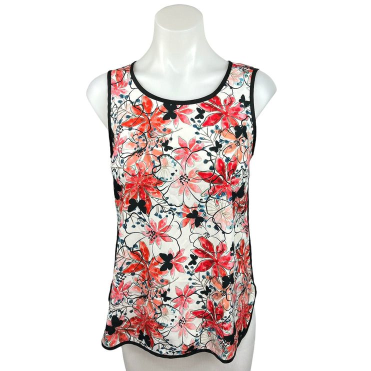 Vero Moda Multicolor Floral Print Sleeveless Curved Hem Casual Tank Top Size S