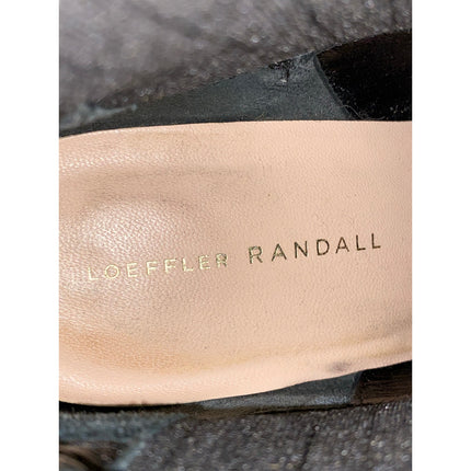 Loeffler Randall Kali Black Leather Block Heels Pointed Toe Ankle Boots Size 8