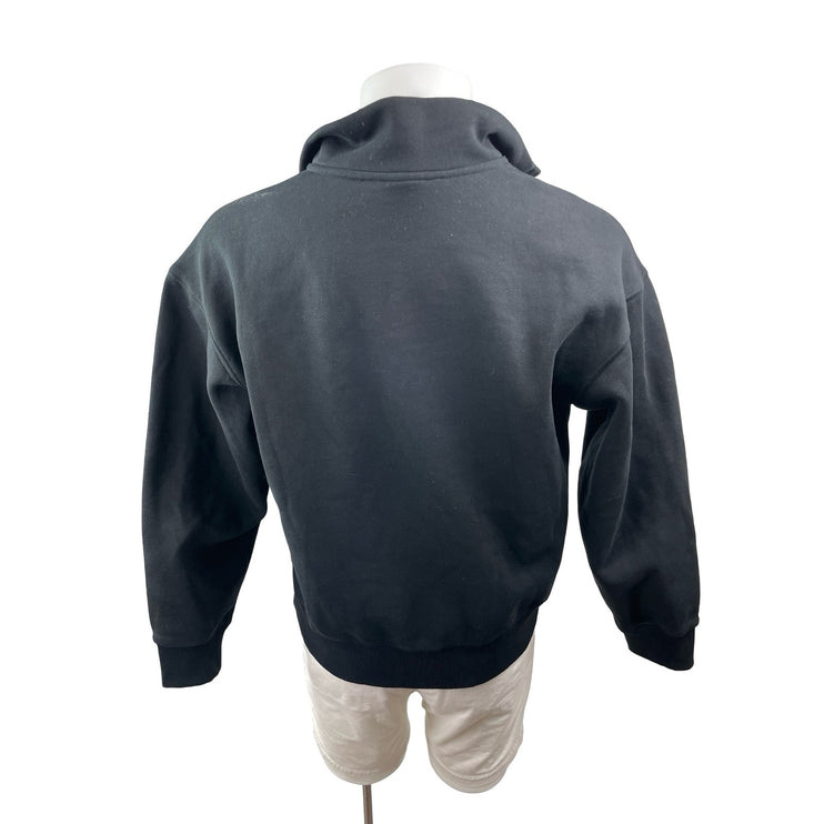 H&M Men's Black Relaxed Fit Long Sleeve Quarter Zip Knit Sweatshirt Top Size S