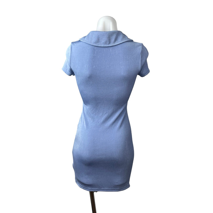 Urban Outfitters Christy Keyhole Collared Short Sleeve Mini Bodycon Dress Sz S