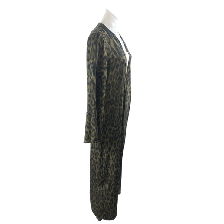 NEW BuddyLove Bearcat Jamie Duster Leopard Long Sleeve Open Front Cardigan Top S