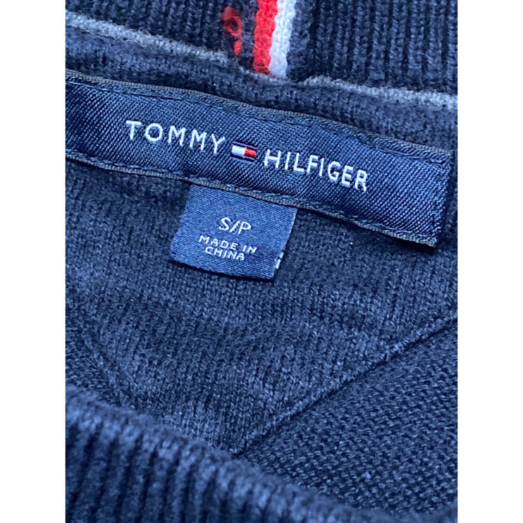 Tommy Hilfiger Women's Blue Fleece Logo Crewneck Long Sleeve Sweater Top Size S