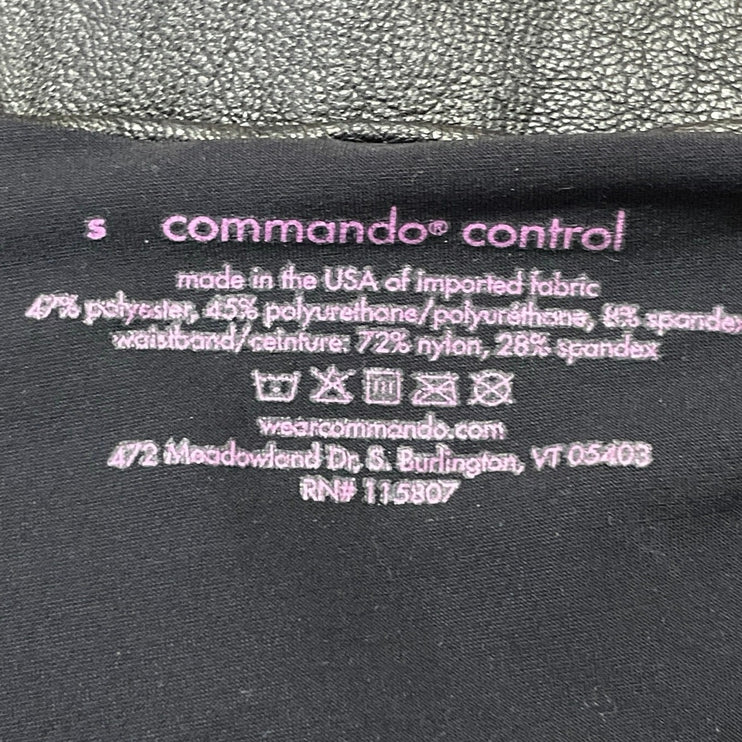 Commando Perfect Control Womens Black Faux Leather High Rise Leggings Pants Sz S