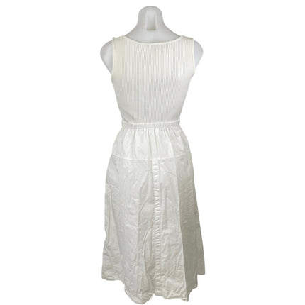 Zara Women's White Sleeveless Ribbed Square Neck Midi A-Line Tank Dress Size S