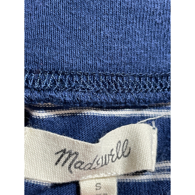 Madewell Women's Navy Blue Striped Short Sleeve Crewneck T Shirt Mini Dress S