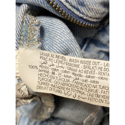 Zara Women's Blue Light Wash High Waisted Tapered Paperbag Denim Jeans Size 2