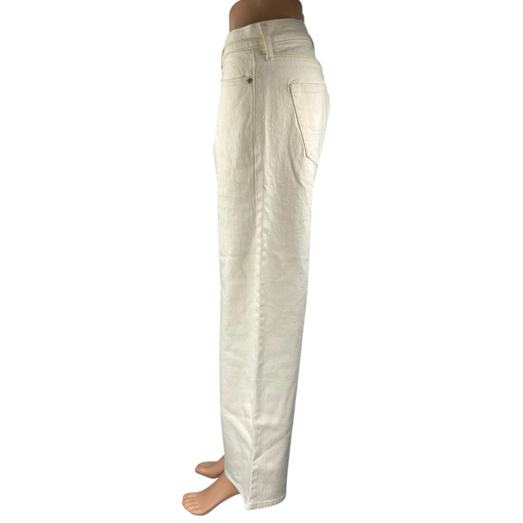 Hollister Women's White Cream High Waist Wide Leg Baggy Denim Jeans Pants Sz 30