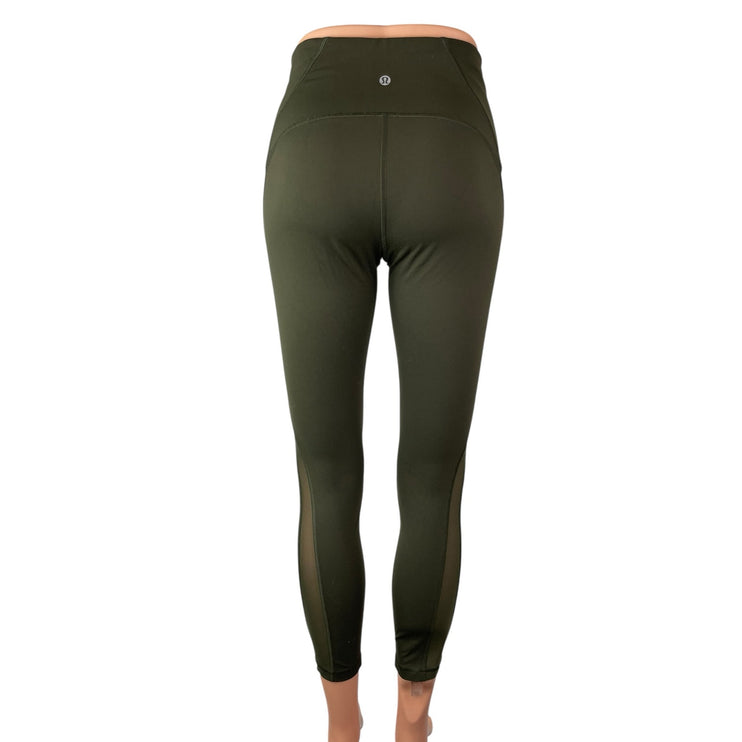 Lululemon Green Mid Rise Skinny Yoga Gym Athletic Activewear Leggings Pants Sz 6