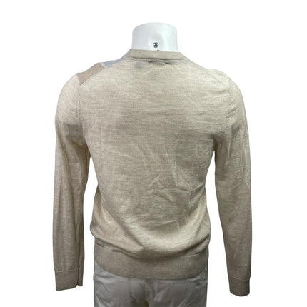 Ted Baker Roika Men's Beige 100% Wool Crewneck Long Sleeve Sweater Top Size M