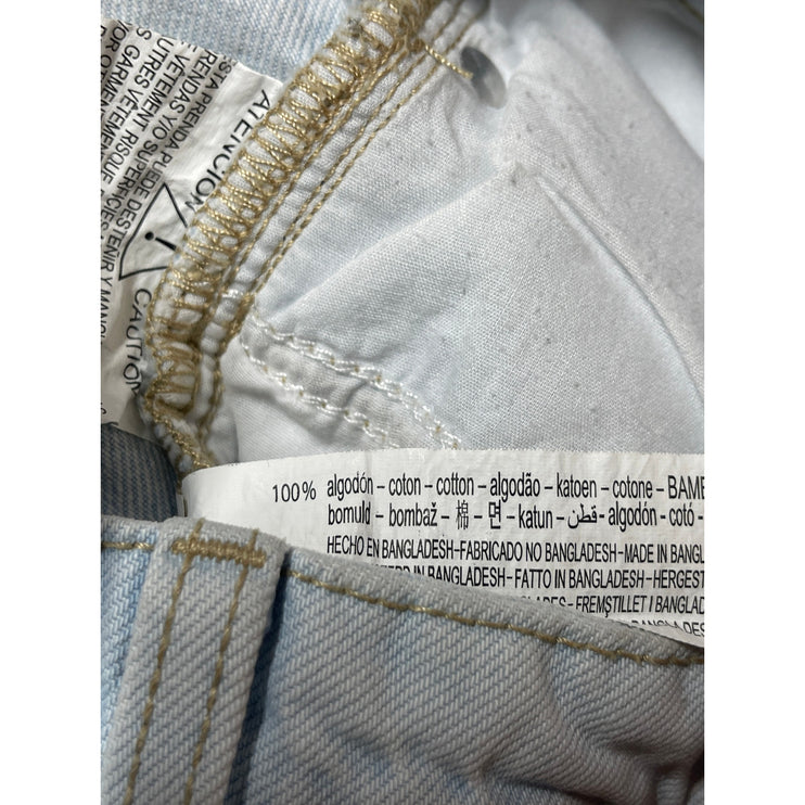 Zara Womens Blue Light Wash Distressed Frayed Raw Hem Mini Denim Jeans Skirt S