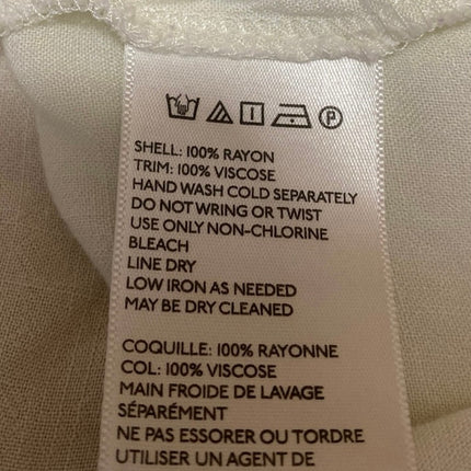 Ecote Women's Cream White Sleeveless Split V-Neck Crop Shirt Tank Top Size S