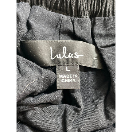 Lulus Women's Black Crinkle High Waisted Stretch Mesh Layered Mini Shorts Size L