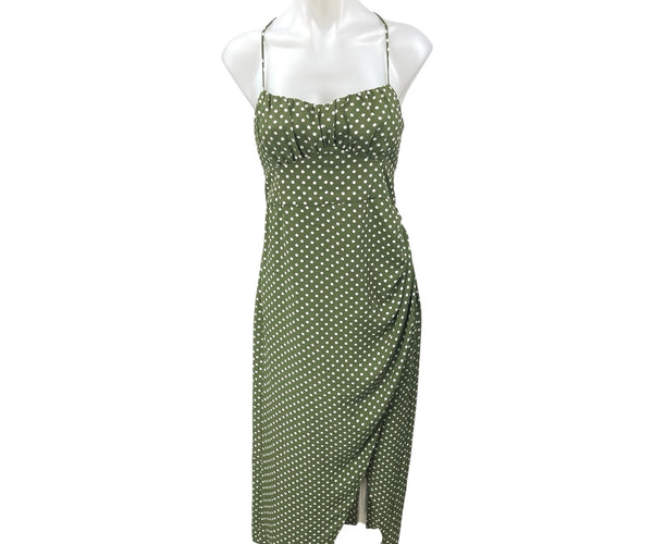 NEW Zara Green Polka Dots Sleeveless Cami Camisole Midi Tank Wrap Dres –  Brie