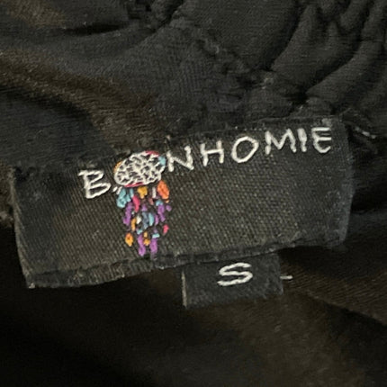 Bon Homie Women's Black Beaded Rhinestone Boho High Rise Mini Shorts Size S
