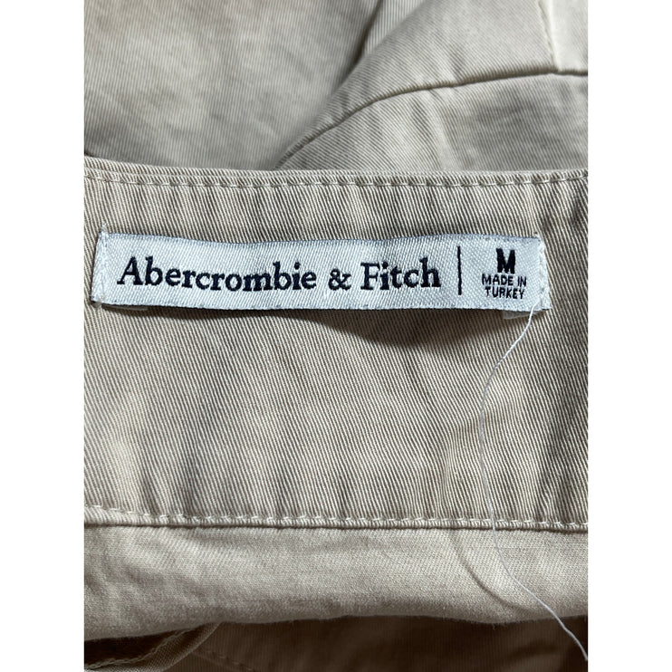 Abercrombie & Fitch Beige Sleeveless Mini Ruffle Flounce Tank A-Line Dress Sz M