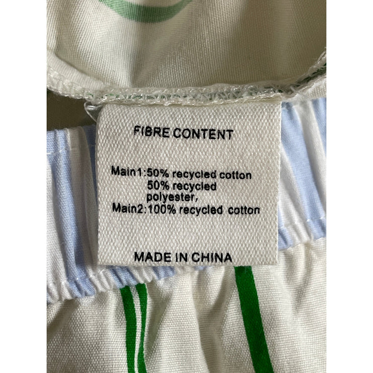 Princess Polly Women's Green Stripes High Rise Elastic Waist Sweat Shorts Size 4