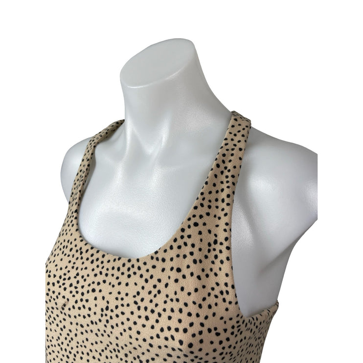 Abercrombie & Fitch Tan Black Animal Print Racerback Cropped Tank Top Size M