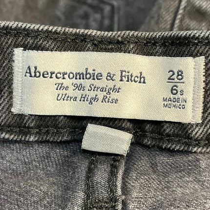 Abercrombie & Fitch The 90s Straight Ultra High Rise Distressed Denim Jeans 28