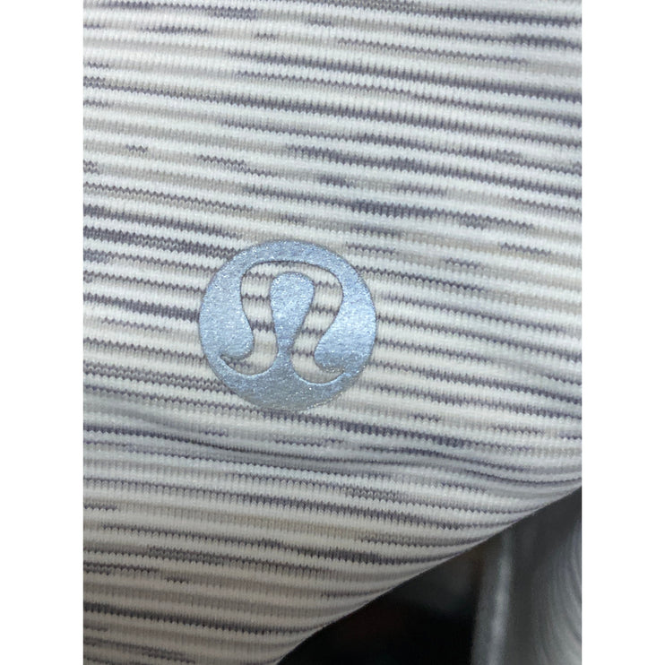 Lululemon Women's Light Gray Mid Rise Yoga Workout Athletic Legging Pants Size 2