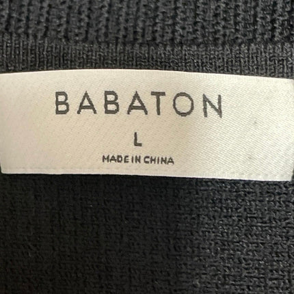 Aritzia Babaton Women's Black Sweetheart Ribbed Knit Pullover Sweater Top Size L