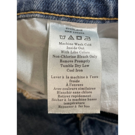 Everlane The Way High Women's Blue Distressed Wide Leg Baggy Denim Jeans Size 27