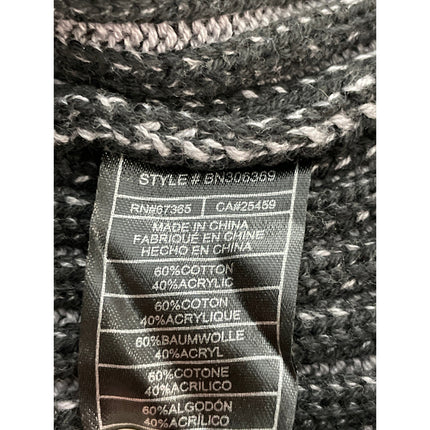 Steve Madden Ami Women's Dark Grey Ribbed Crew Neck Long Sleeve Sweater Top Sz M