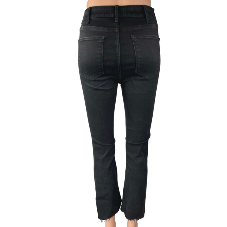 Abercrombie & Fitch Simone Women's Black High Rise Ankle Flare Denim Jeans Sz 25