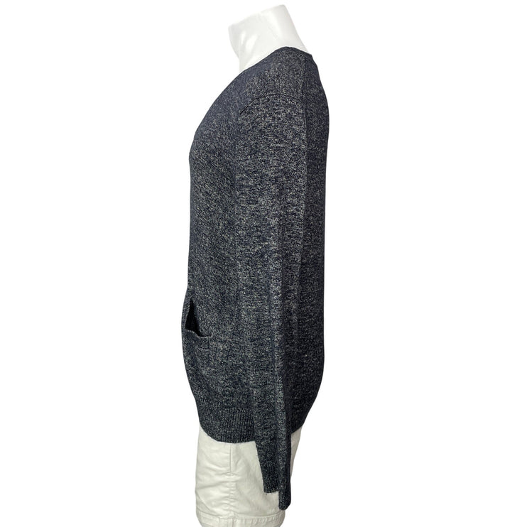 Gap Men's Heather Black Knit Button Down Pocket Long Sleeve Cardigan Sweater M