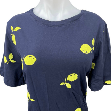 C&A Women's Blue Yellow Crew Neck Short Sleeve Pullover Mini T Shirt Dress Sz XL