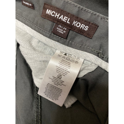 Michael Kors Men's Gray Straight Leg High Rise Chino Khaki Trousers Pants 36/34