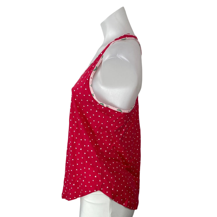 Bundle of 2 PJ Salvage Red Pink Hearts Cherry Racerback Tank Sleepwear Size S