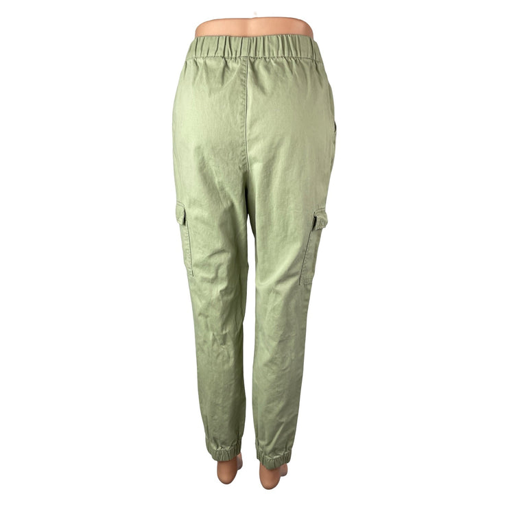 H&M Women's Green High Rise Pull On Tapered Cargo Jogger Trousers Pants Size 4