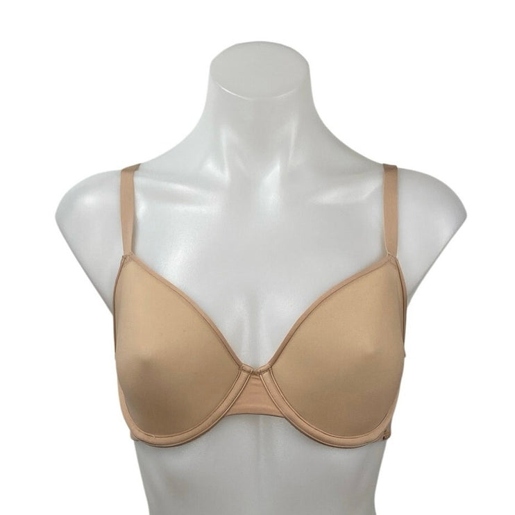 Skims Weightless Nude Tan Medium Coverage Adjustable Underwire Demi Bra 32DD
