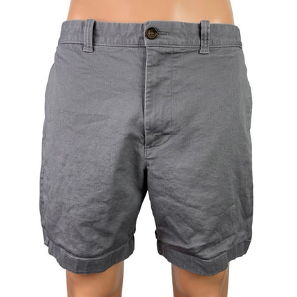 J.Crew 7" Men's Gray Mid Rise Golf Bermuda Straight Chino Khaki Shorts Size 36
