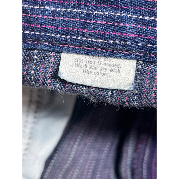 Vintage Levi's Women's Blue Striped High Rise Mini Straight A-Line Denim Skirt M