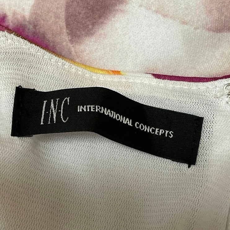 INC International Concepts Multicolor Floral Sleeveless Fit & Flare Mini Dress M