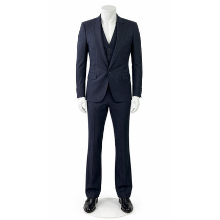 NEW Cad & The Dandy Men's Black Pinstriped Blazer Vest Pants 3 Piece Suit Set M