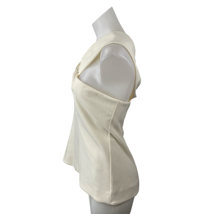 NEW Express Women's Cream Ivory Twist Front Sleeveless Tank Blouse Top Size L
