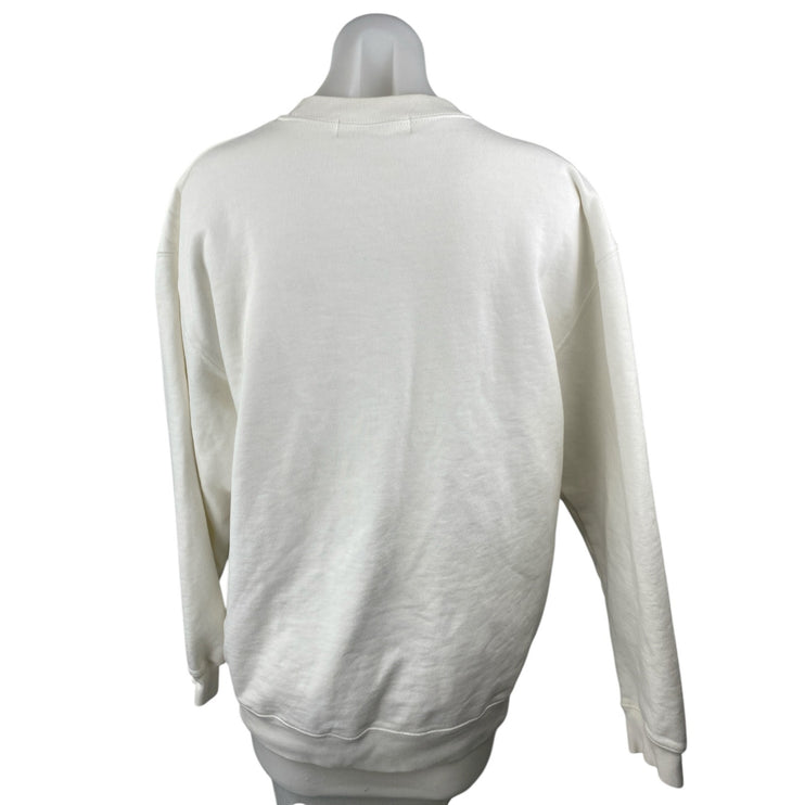 Toga Archives Virilis Women White Floral Long Sleeve Crew Neck Sweatshirt Top 18