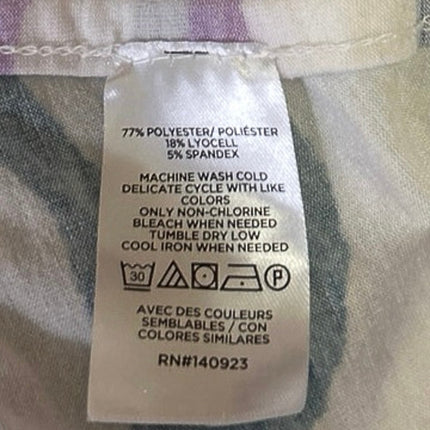 Lou & Grey White Multicolor Animal Print Zebra Sleeveless Blouse Top Size XS