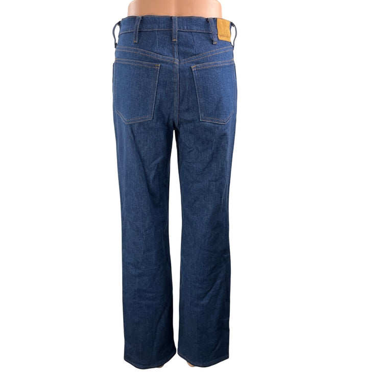 Aritzia Denim Forum Blue Cow Girl High Rise Boot Straight Denim Jean Pants Sz 27