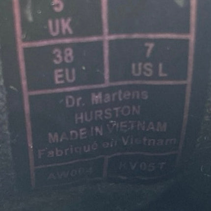 Dr. Martens Husrton Women's Black Red Leather Heeled Platform Chelsea Boots Sz 7