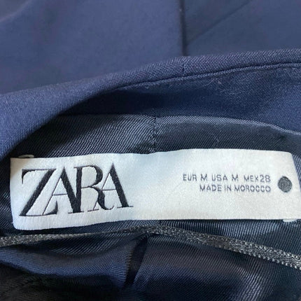 Zara Women's Blue Sleeveless V Neck Pocket Button Up Coat Jacket Vest Top Size M