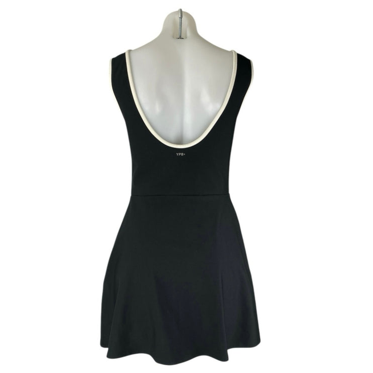 YPB Sculpt Lux Women's Black Sleeveless Mini A-line Fit & Flare Tank Dress Sz L
