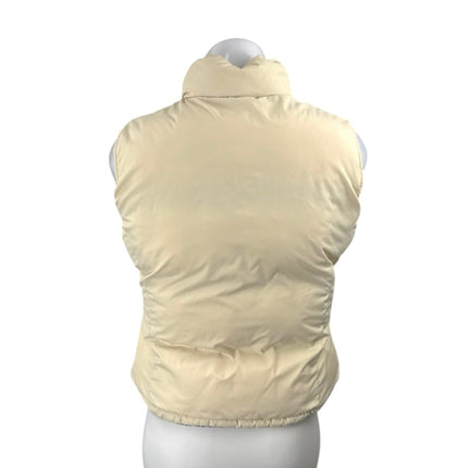 Big Chill Womens Brown Cream Reversible Zip Up Puffer Quilted Vest Jacket Size 8