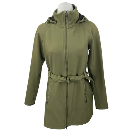 The North Face Apex Bionic Green Hoodie Hooded Tie Waist Trench Coat Jacket Sz S