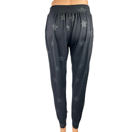 Terez Women's Black Star Print Drawstring Athletic Jogger Sweat Pants Size XS