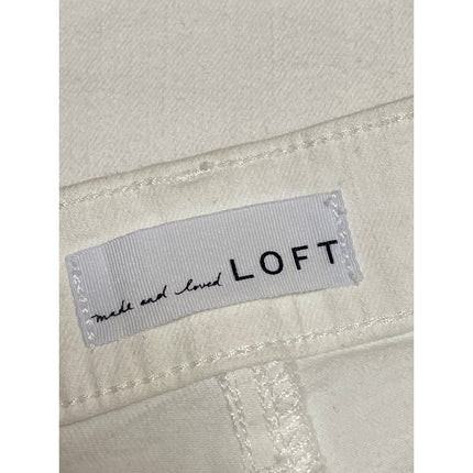Ann Taylor LOFT Womens White High Rise Flare Bootcut Cropped Denim Jeans Size 26