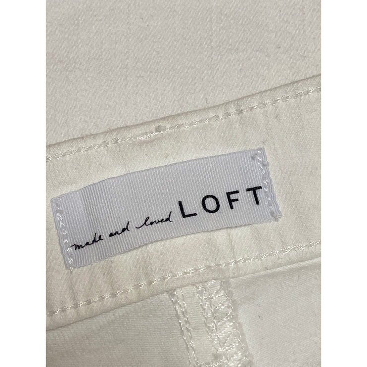 Ann Taylor LOFT Womens White High Rise Flare Bootcut Cropped Denim Jeans Size 26